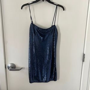 Free people blue sparkle mini dress